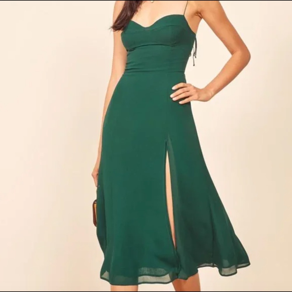 NWT Reformation Juliette Dress in Emerald (SIZE 8)